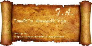 Tamás Annamária névjegykártya